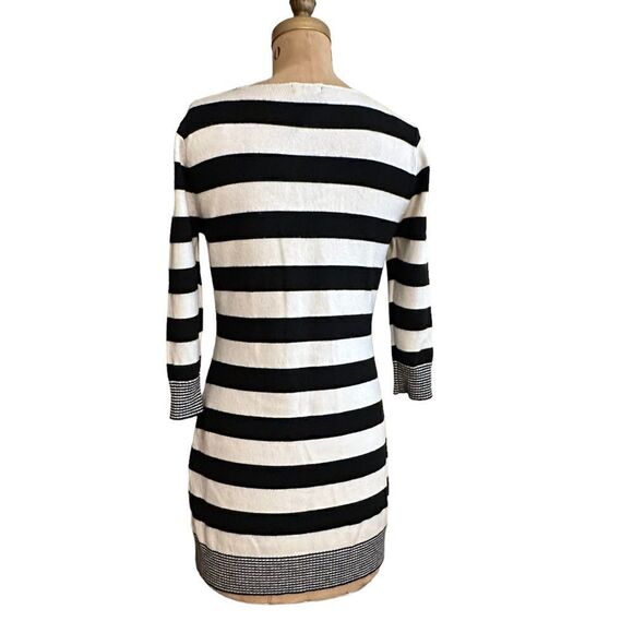 Guess Black and White Striped Mini Sweater Dress - Picture 3 of 11